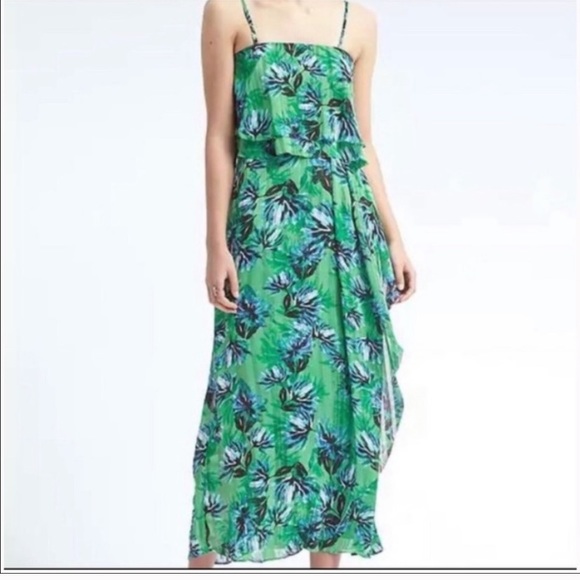 Banana Republic Floral Tiered Flounce Dress NEW - Picture 4 of 8